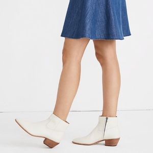 Madewell White Leather Charley Ankle Boot sz 7.5
